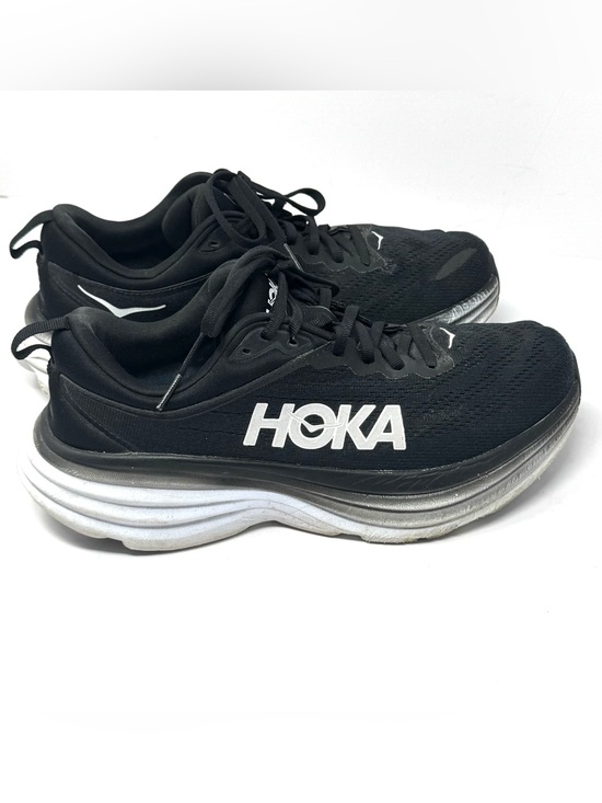Hoka Shoes - HOKA Bondi 8 Women’s Running Sneakers Black White Size 9.5 No Insoles